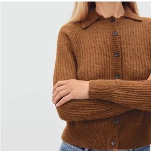 Everlane alpaca collared cardigan